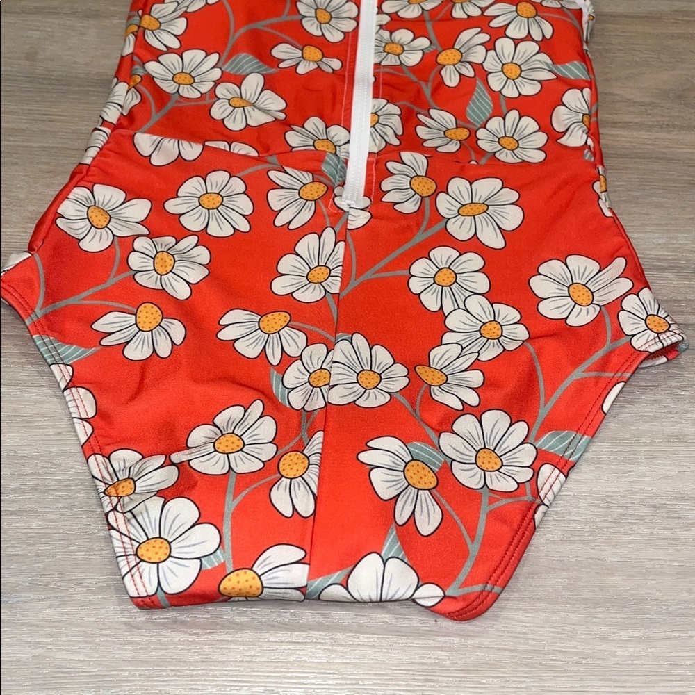 Averie Adeline Zip Up One Piece Daisy Print Swimwear swimsuit art deco - Picture 8 of 11